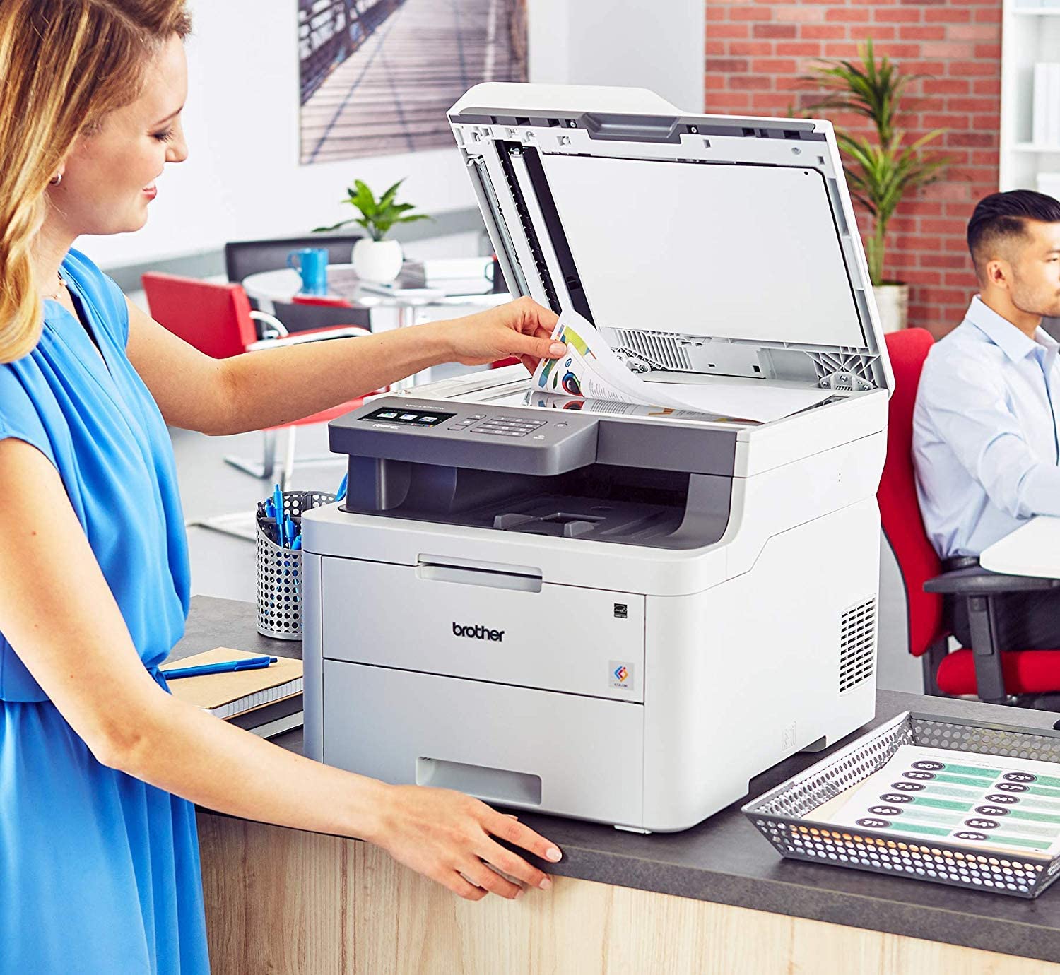 Brother MFC-L3710CW Compact Digital Color All-in-One Printer Providing Laser Printer Quality Results with Wireless,  Dash Replenishment Ready, White - Image 5